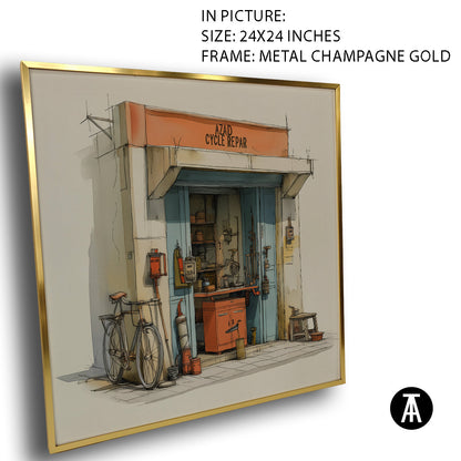 Artwork in Metal Champagne Gold Frame