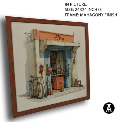 Artwork in Mahogany Finish Frame