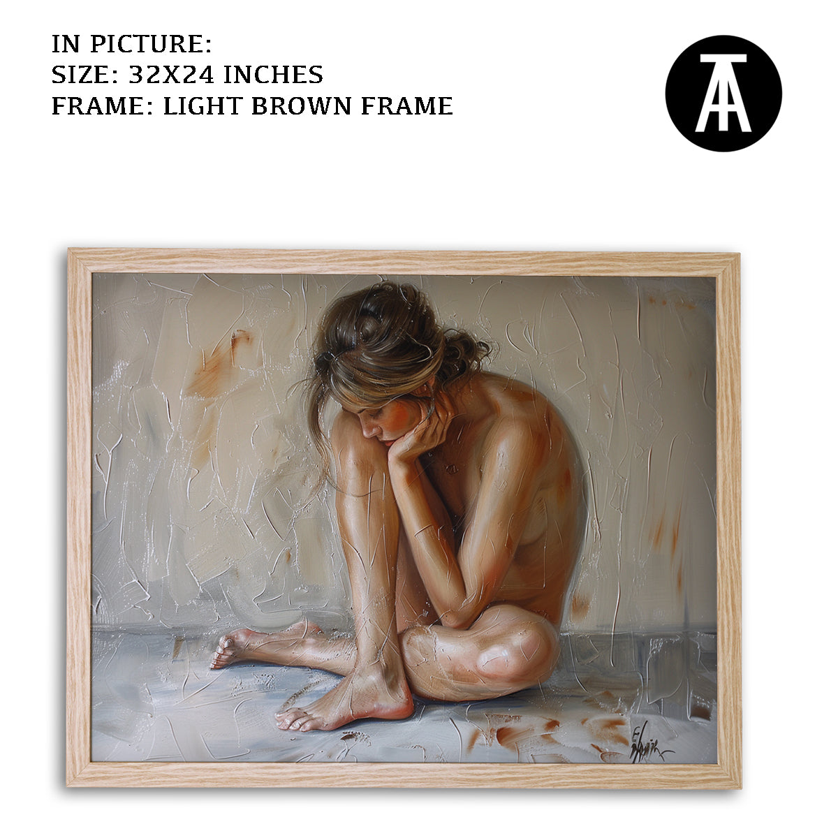 Artwork in Dark Brown Frame