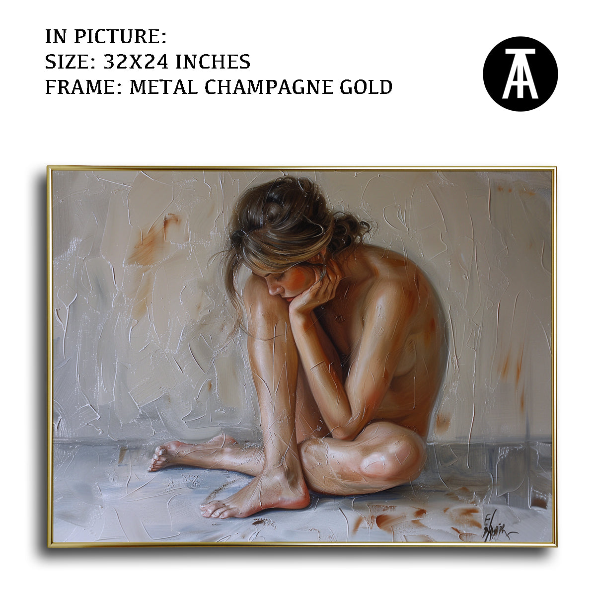 Artwork in Light Brown Frame