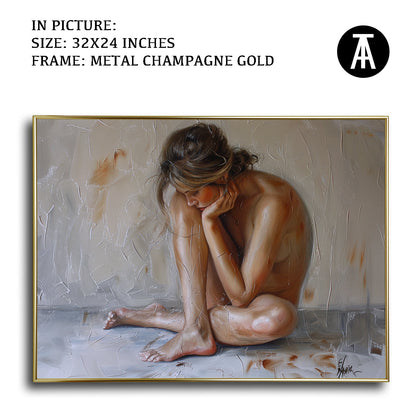 Artwork in Light Brown Frame