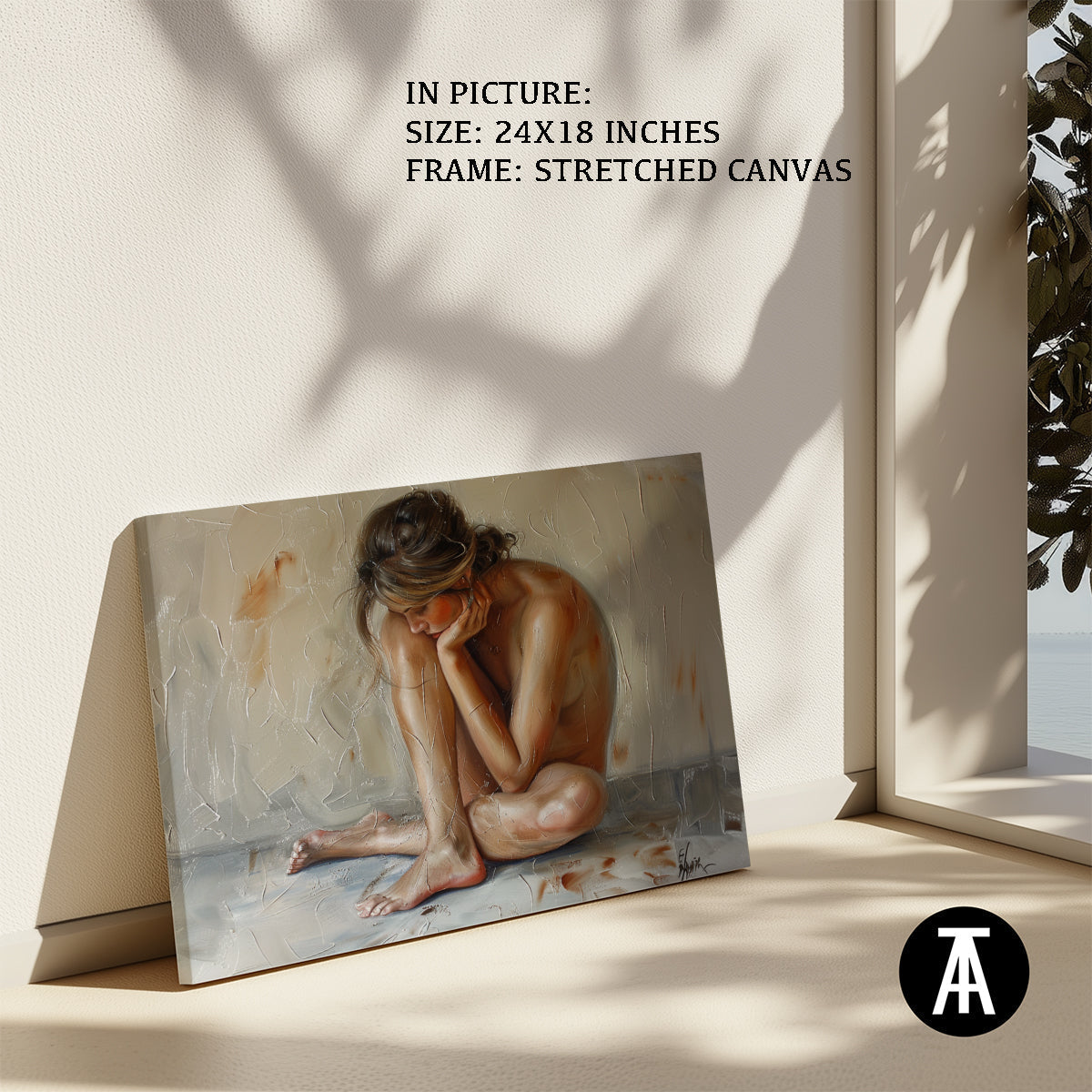 Artwork in Natural Wood Frame
