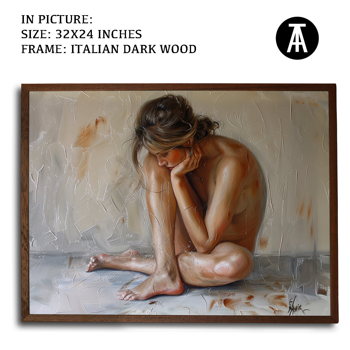 Artwork in Dark Wood Frame