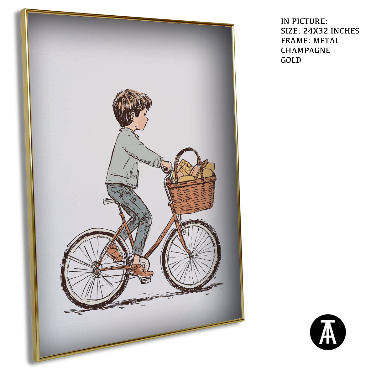 Artwork in Light Brown Frame