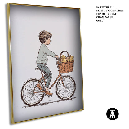 Artwork in Light Brown Frame