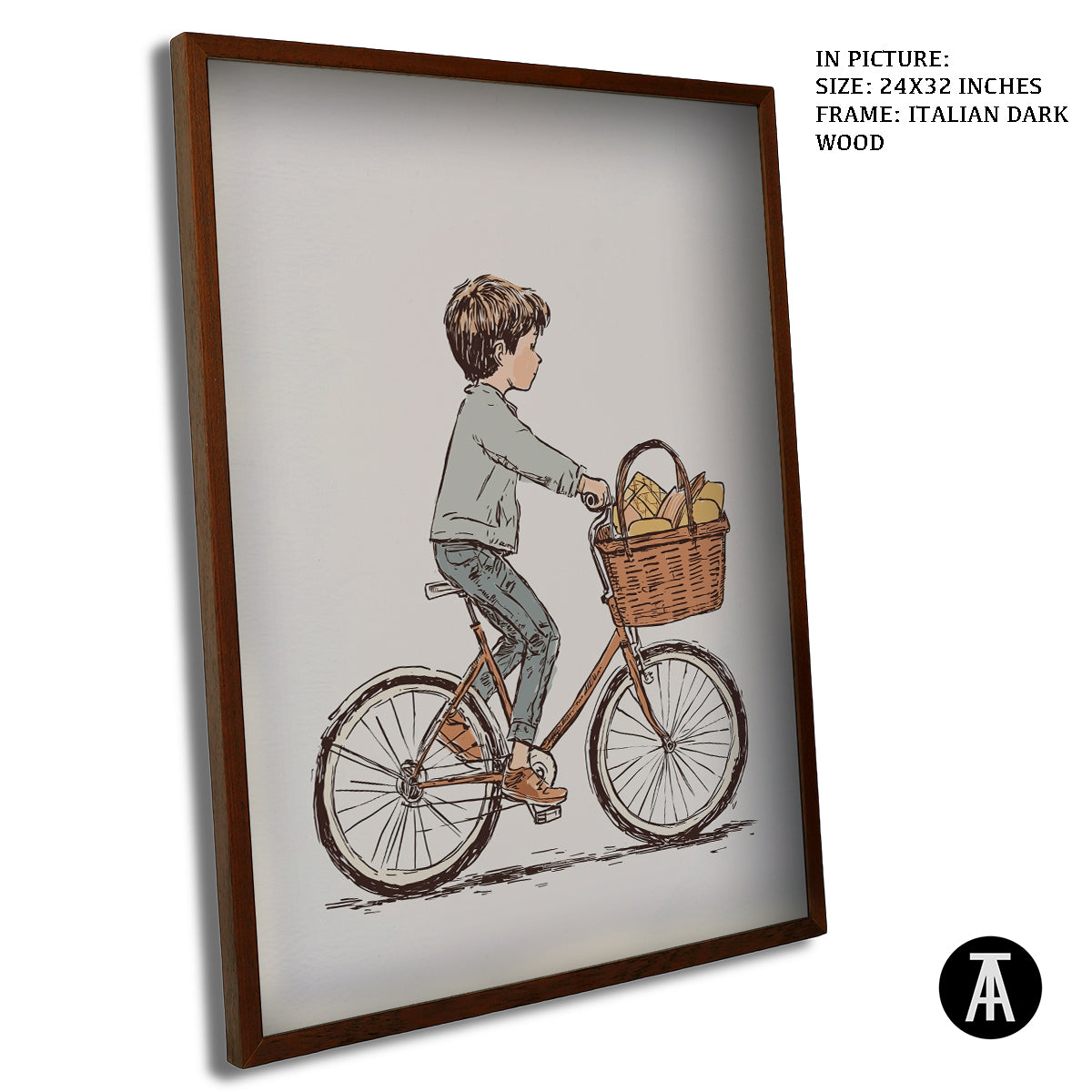 Artwork in Dark Wood Frame