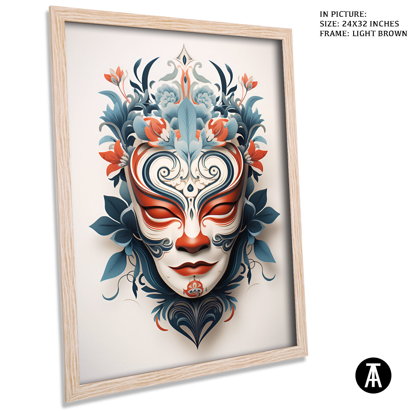 Artwork in Dark Brown Frame