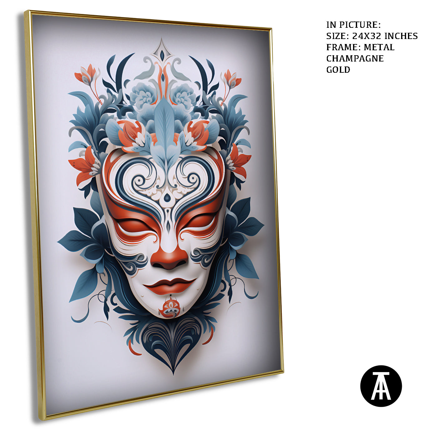 Artwork in Light Brown Frame