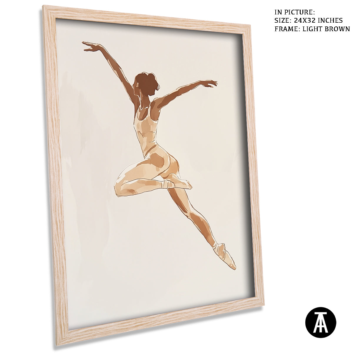 Artwork in Dark Brown Frame