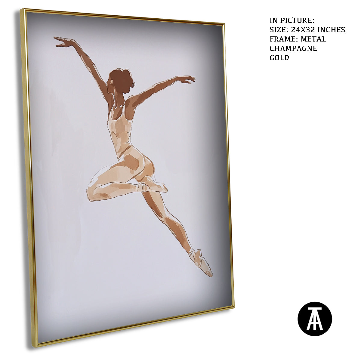 Artwork in Light Brown Frame