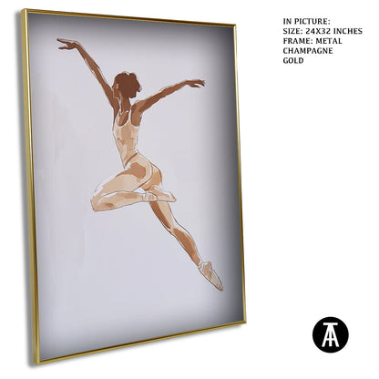 Artwork in Light Brown Frame