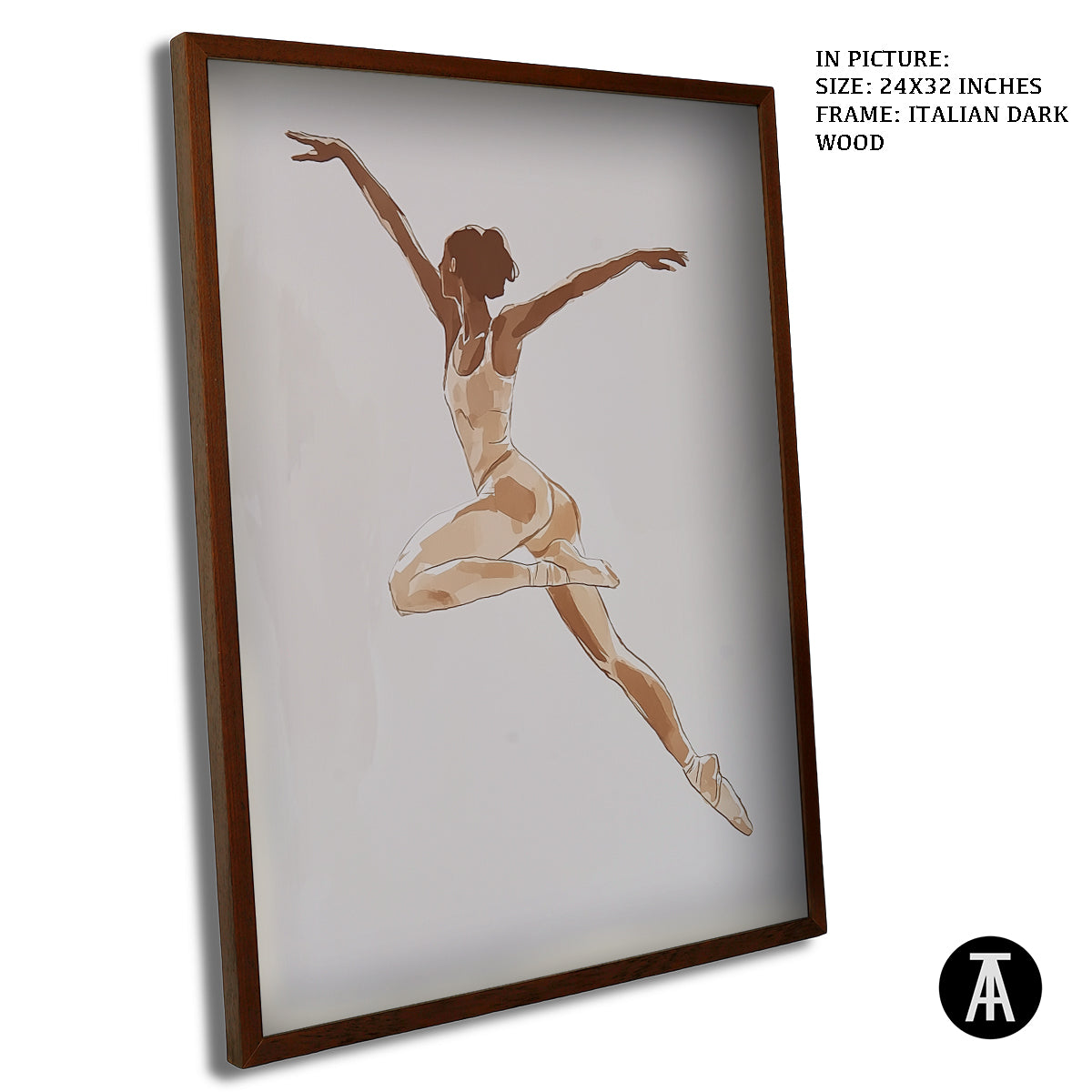 Artwork in Dark Wood Frame