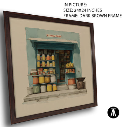Artwork in Dark Brown Frame