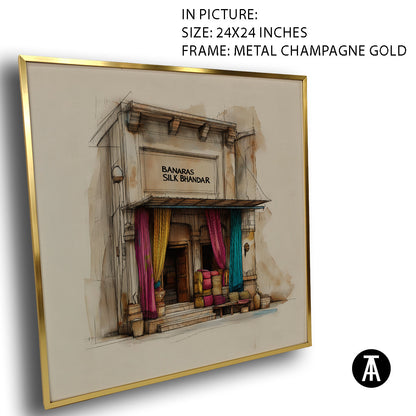 Artwork in Metal Champagne Gold Frame