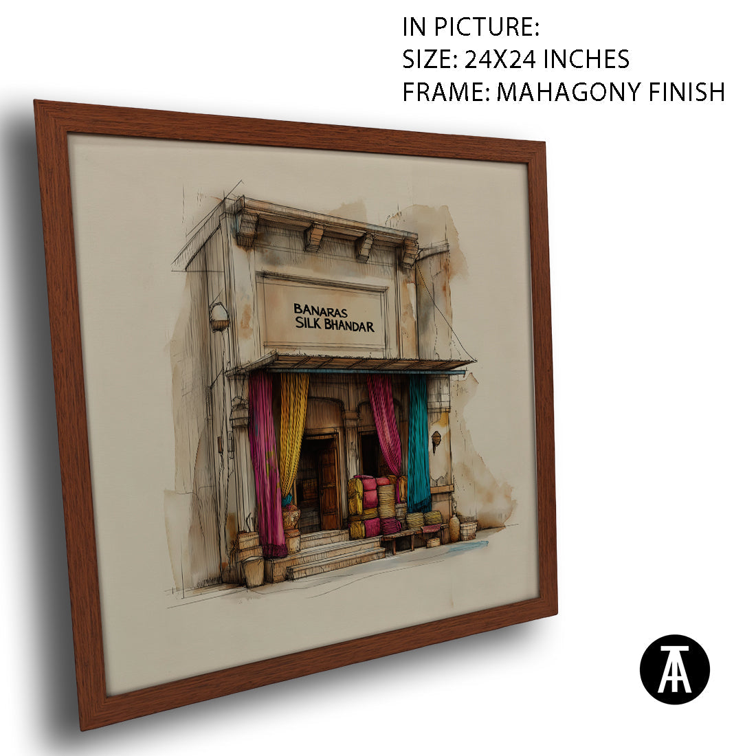 Artwork in Mahogany Finish Frame