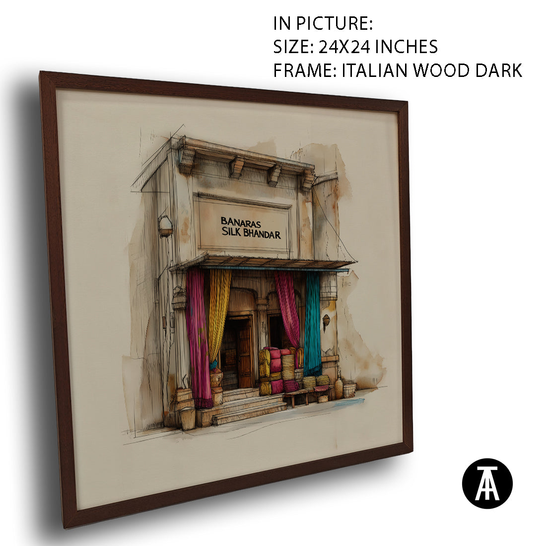 Artwork in Dark Wood Frame
