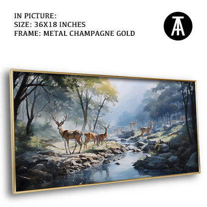 Artwork in Light Brown Frame