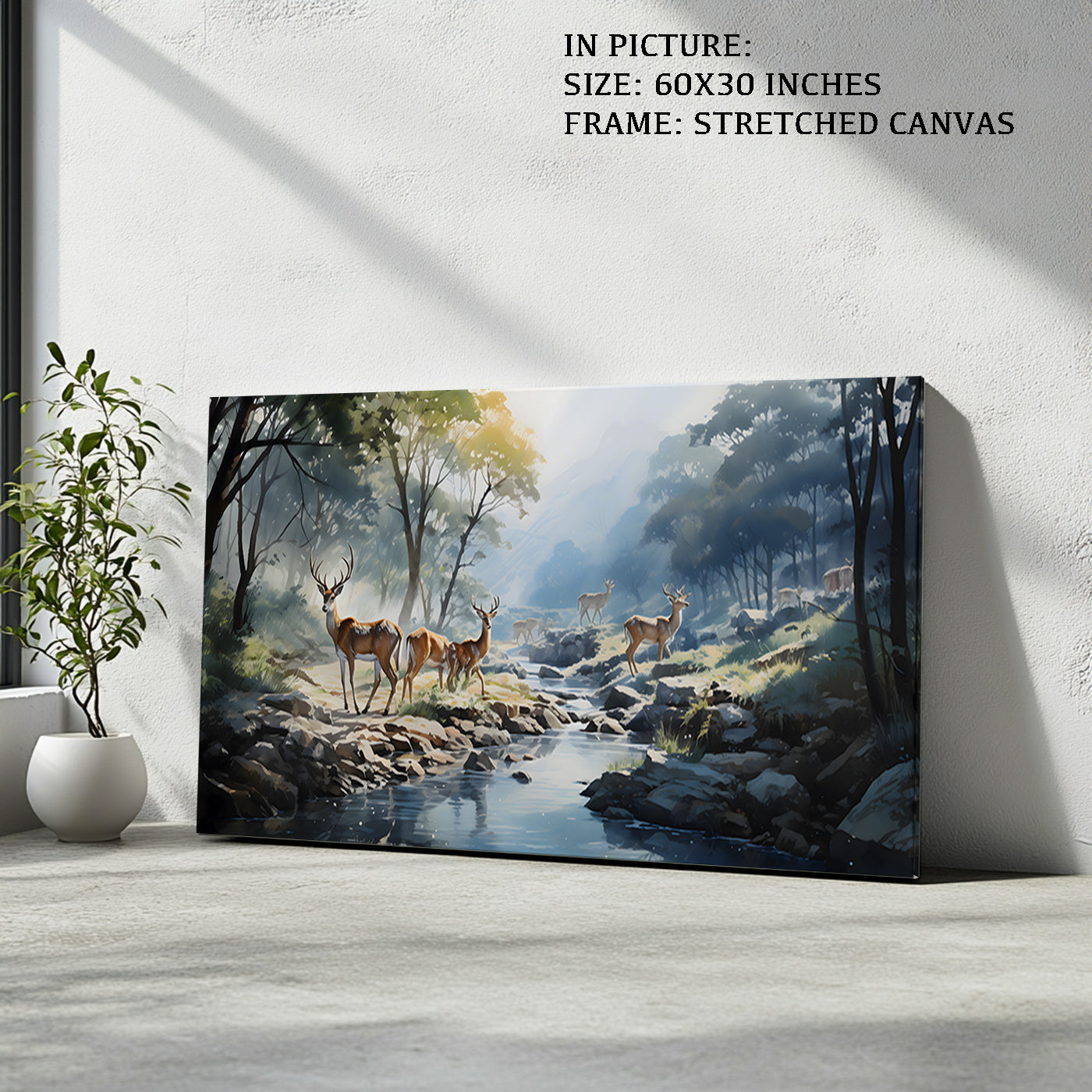 Artwork in Natural Wood Frame