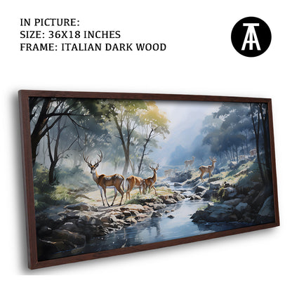 Artwork in Dark Wood Frame