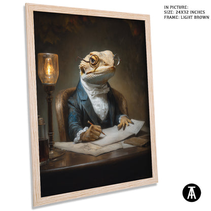 Artwork in Light Brown Frame