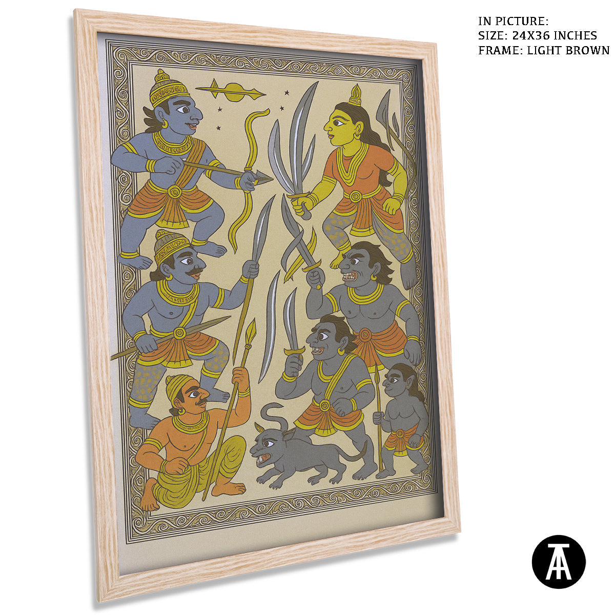Artwork in Light Brown Frame