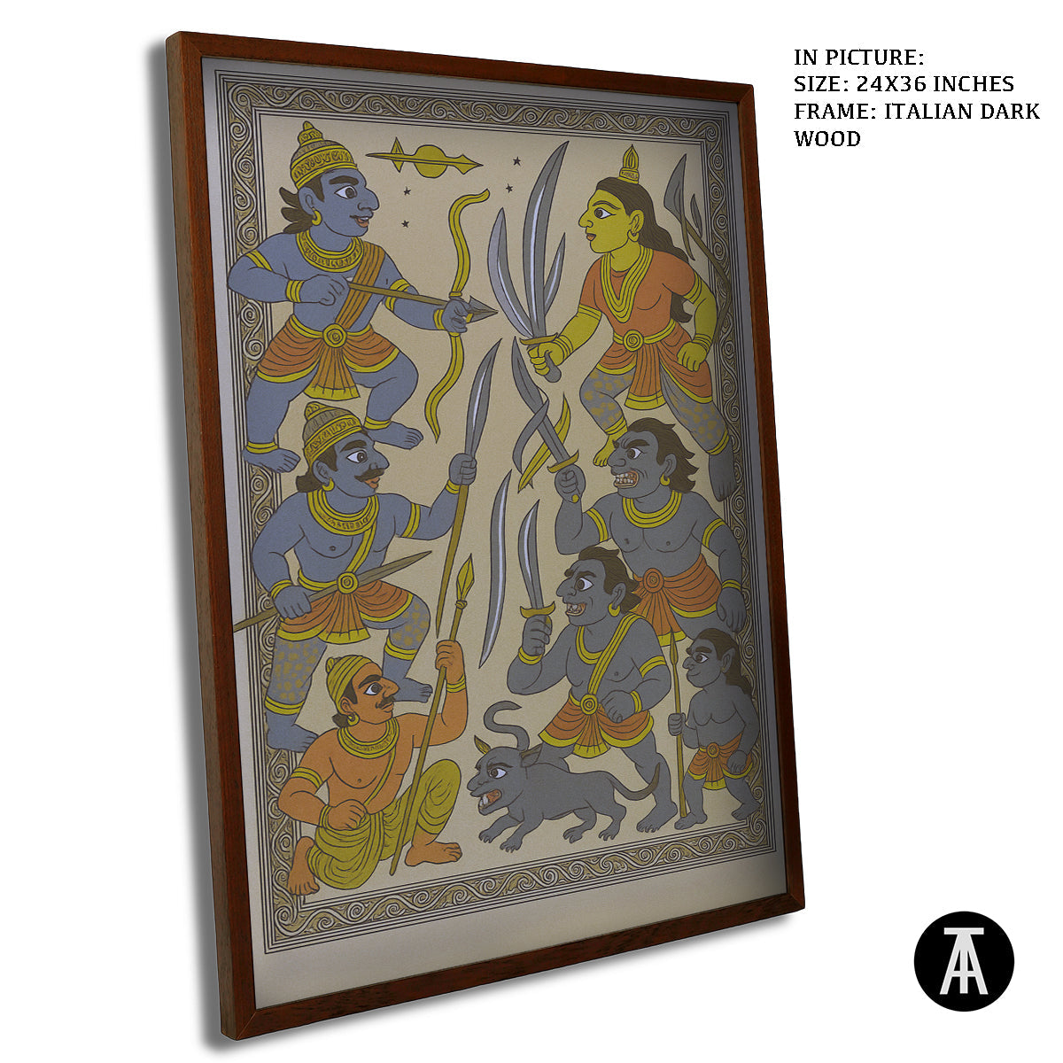 Artwork in Dark Wood Frame