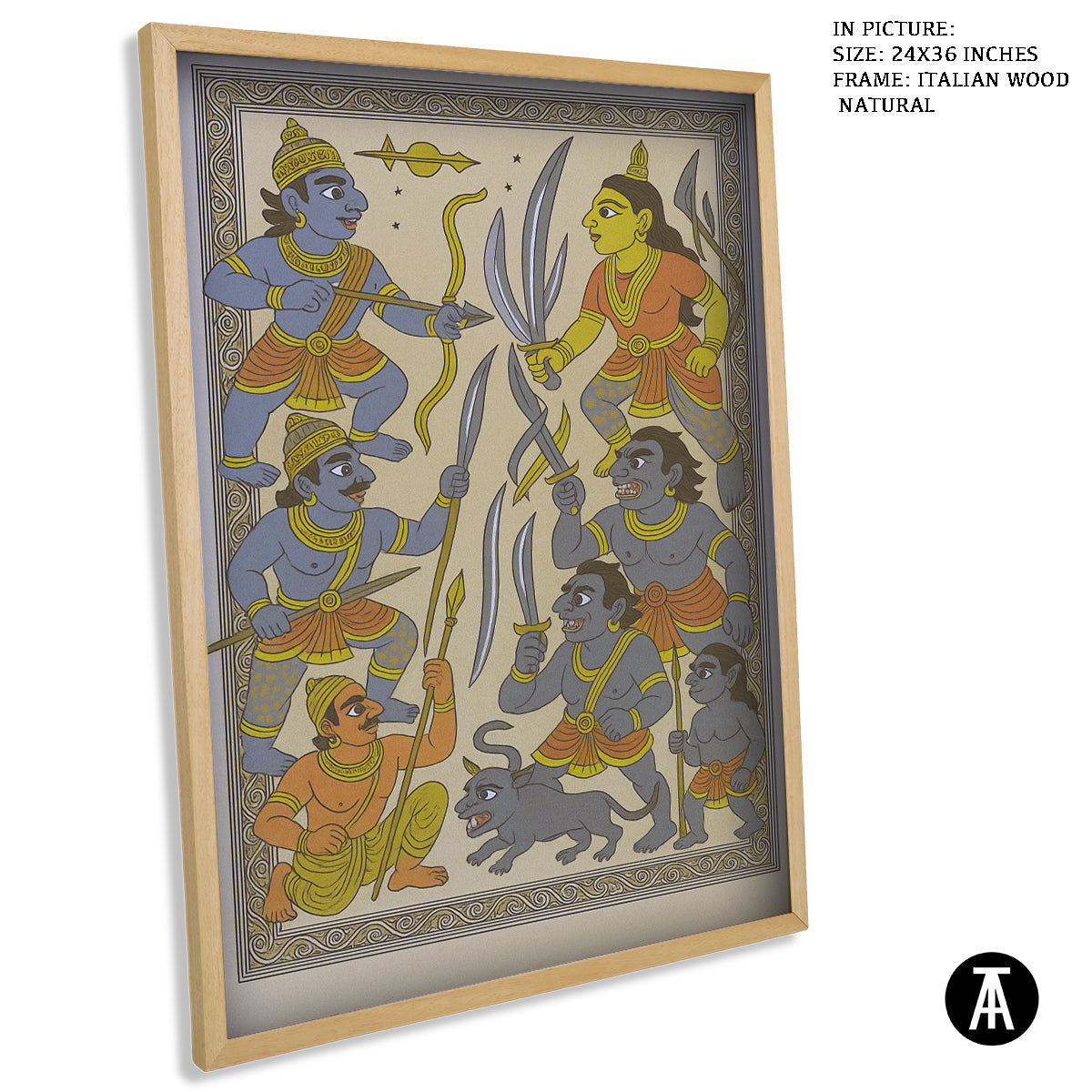Artwork in Natural Wood Frame
