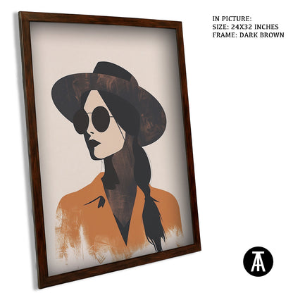 Artwork in Dark Brown Frame