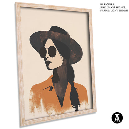 Artwork in Light Brown Frame
