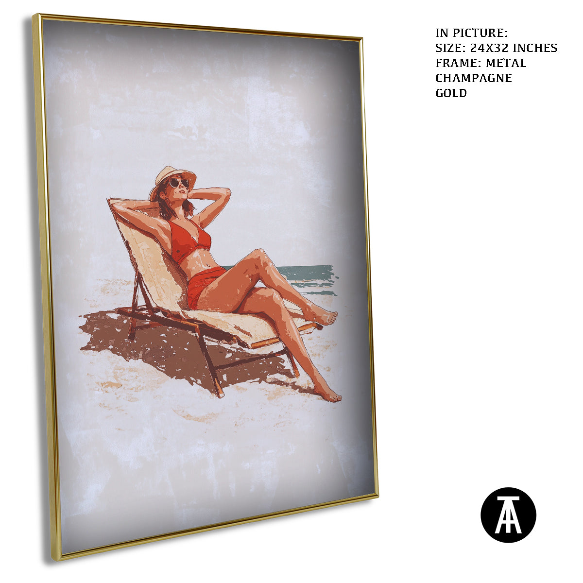 Artwork in Light Brown Frame
