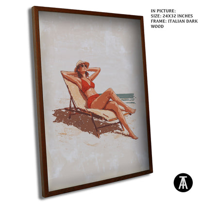 Artwork in Dark Wood Frame