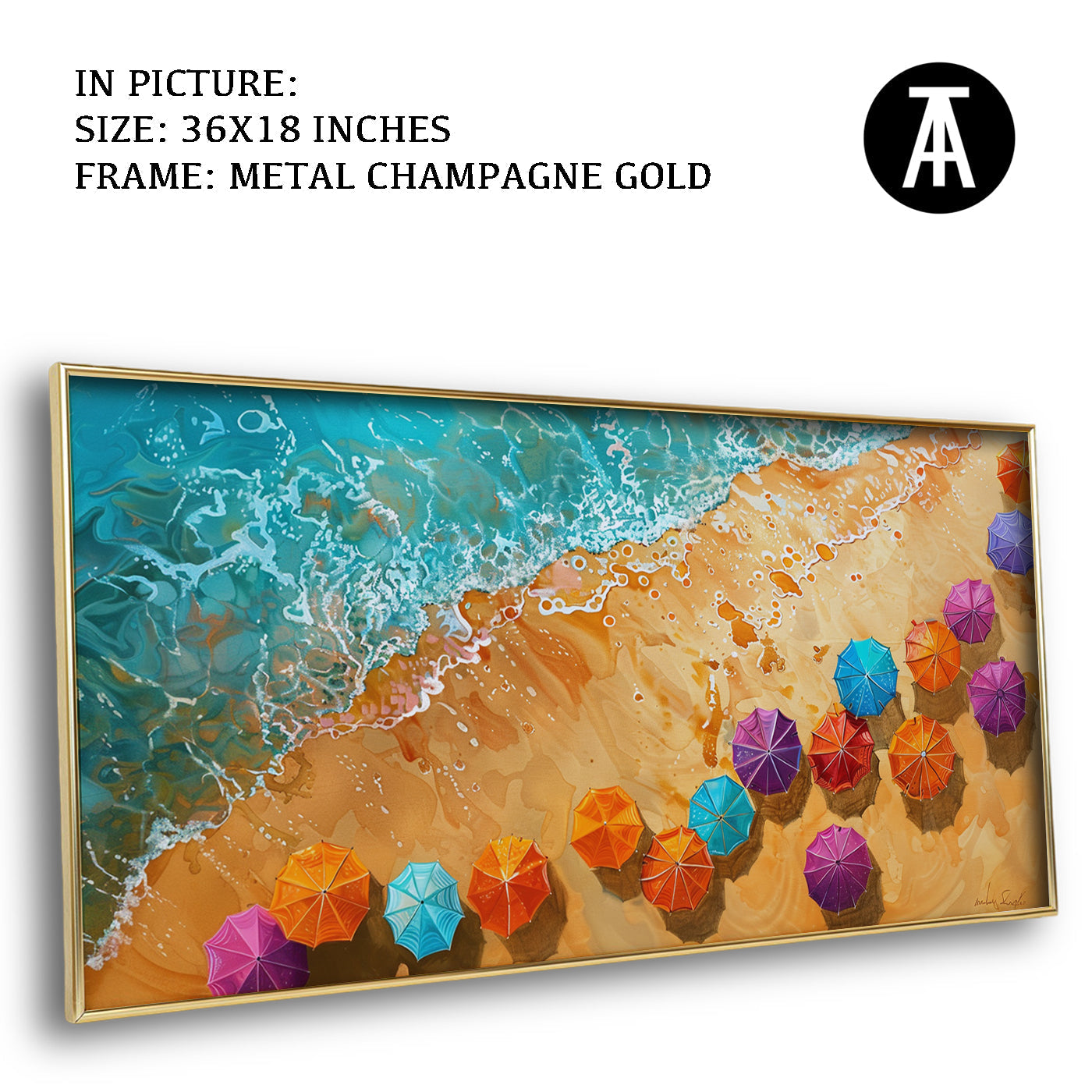 Artwork in Light Brown Frame