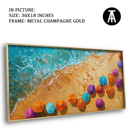 Artwork in Light Brown Frame