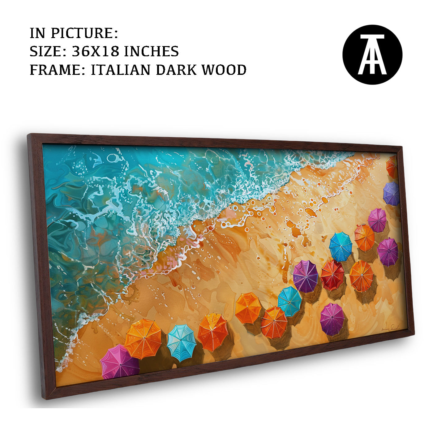 Artwork in Dark Wood Frame