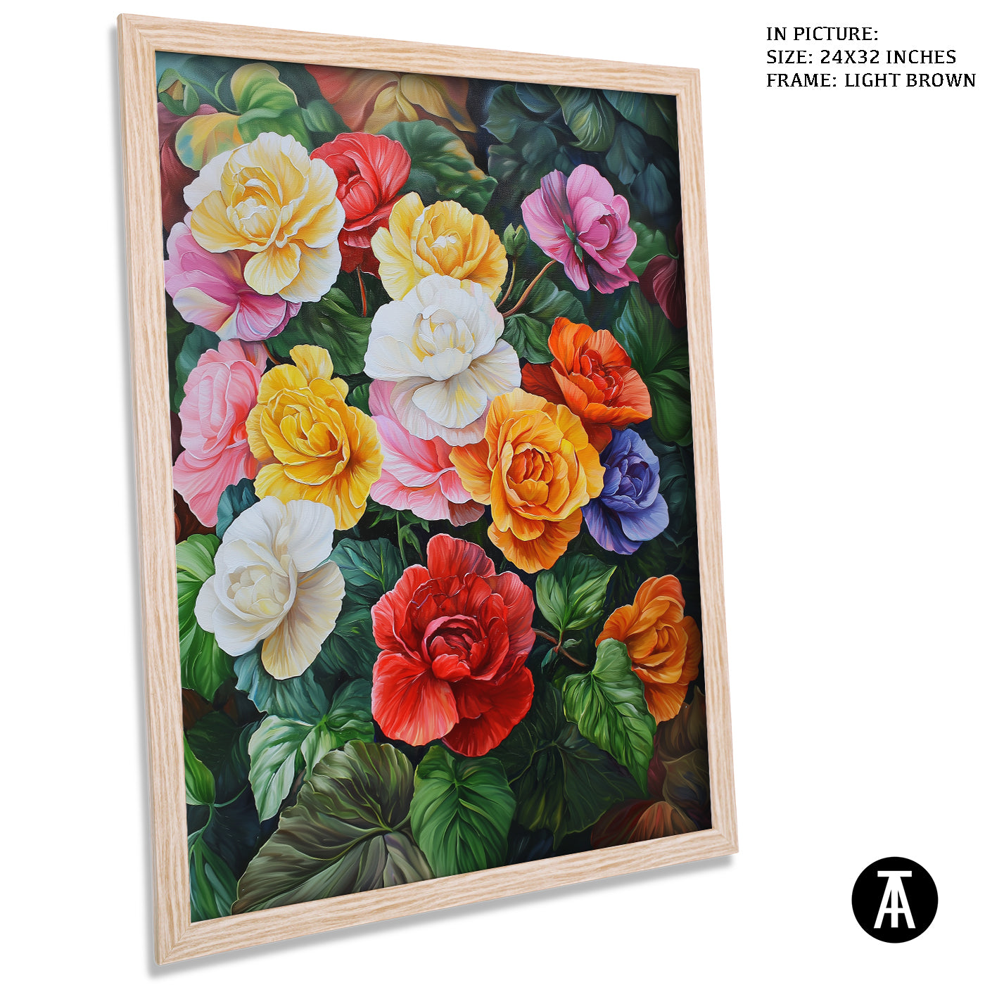 Artwork in Dark Brown Frame
