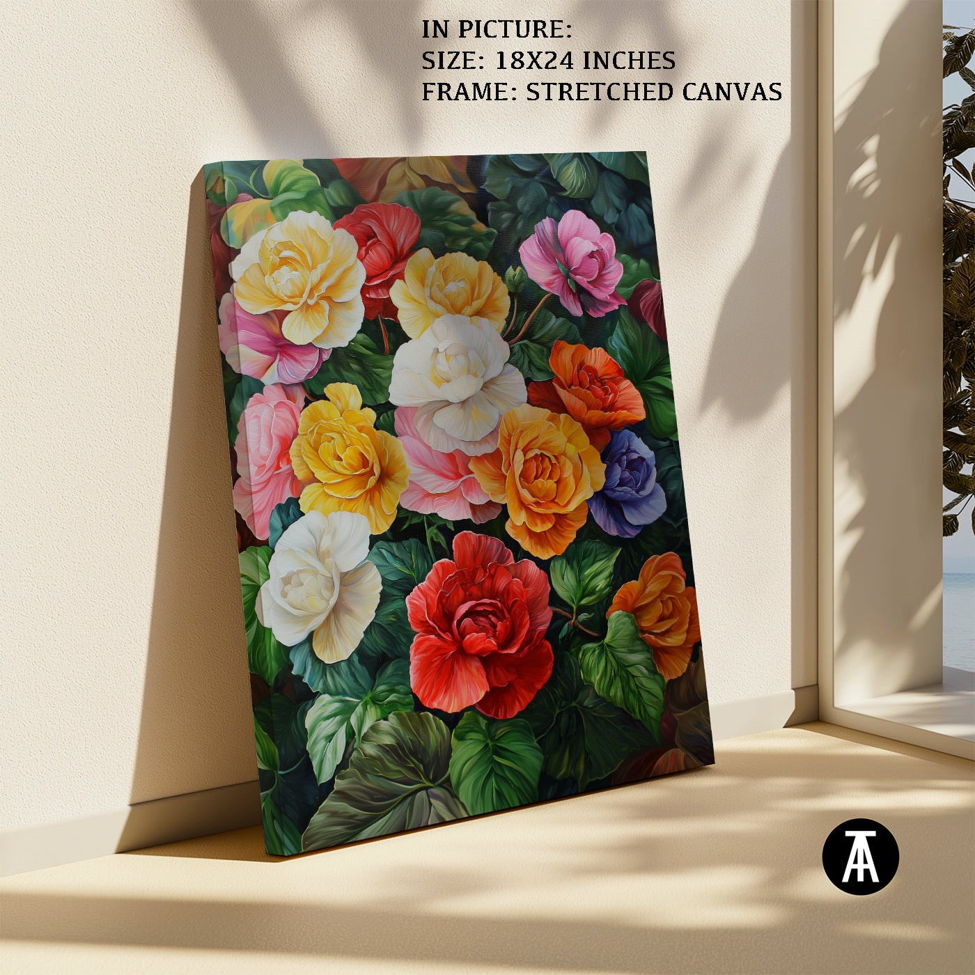 Artwork in Natural Wood Frame