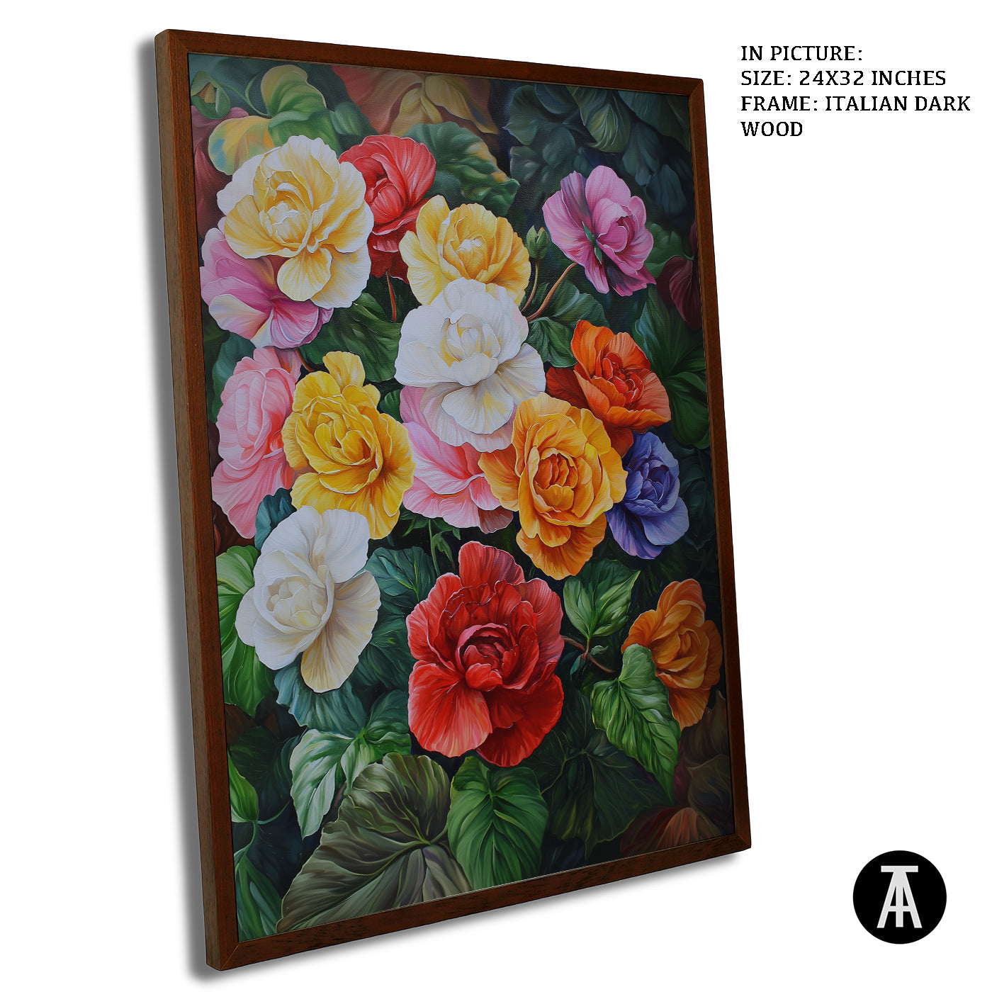 Artwork in Dark Wood Frame