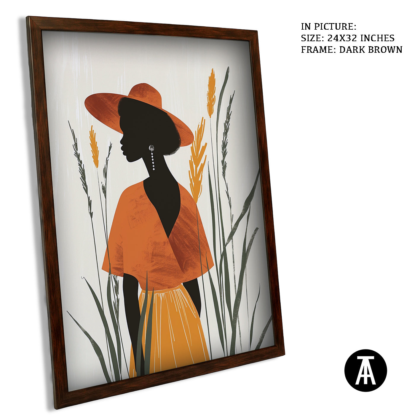 Artwork in Dark Brown Frame
