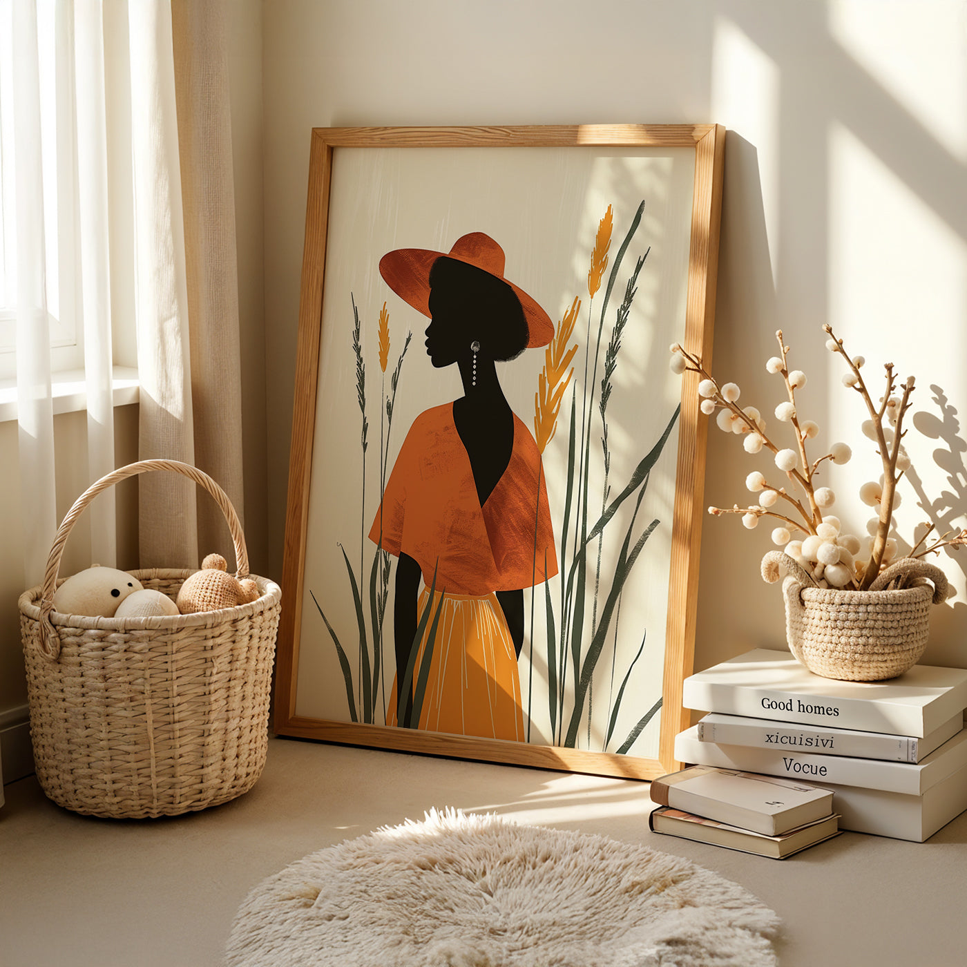 Boho Art Painting in a Lifestyle Setting