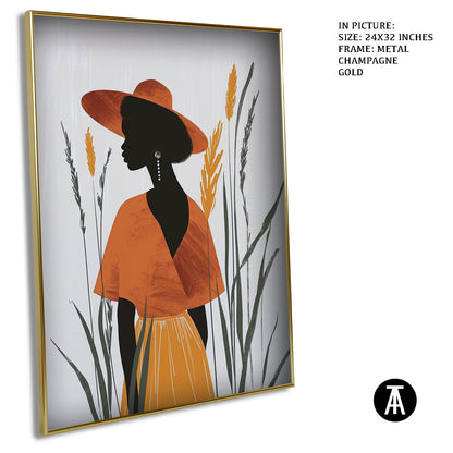 Artwork in Metal Champagne Gold Frame