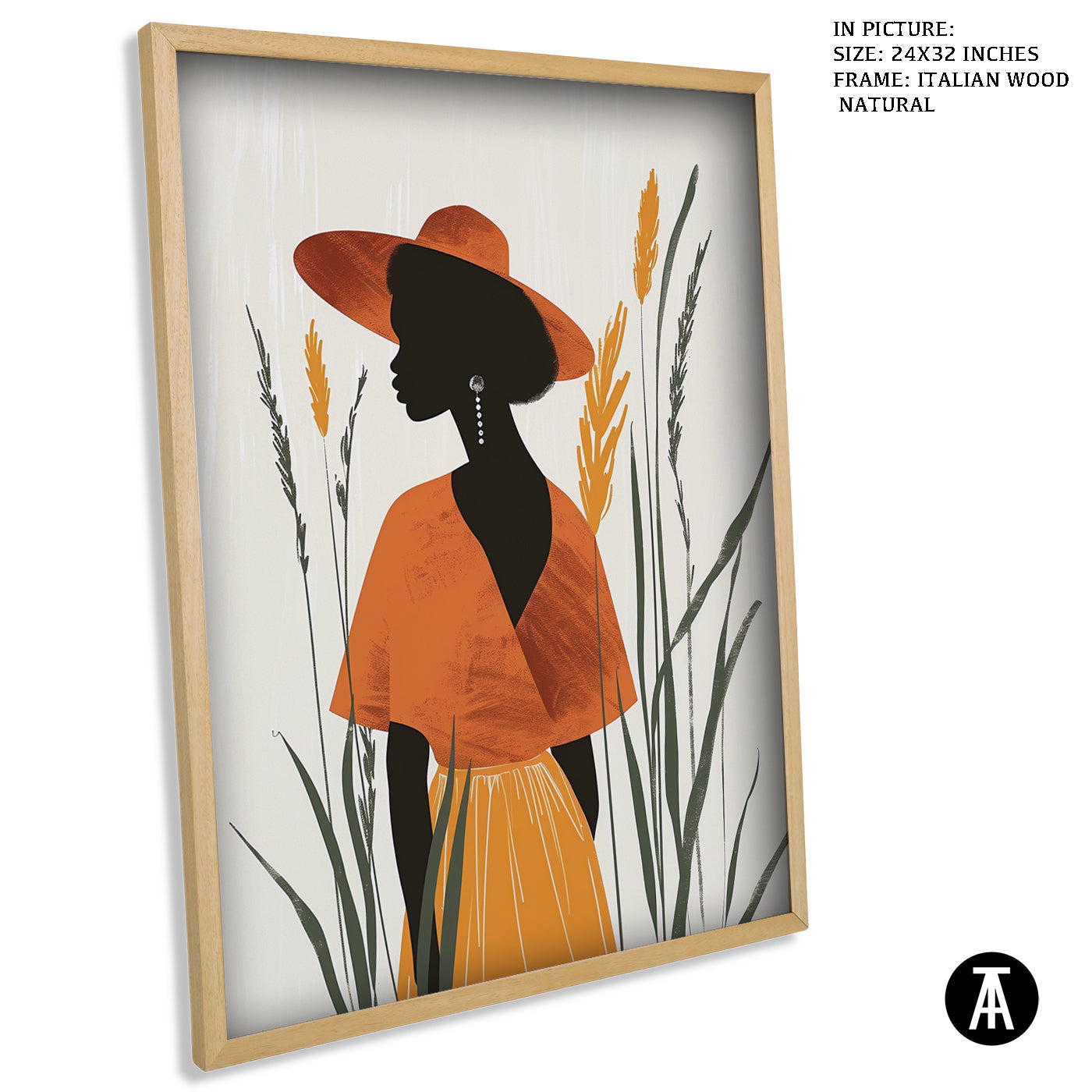Artwork in Natural Wood Frame