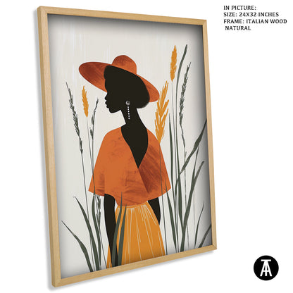 Artwork in Natural Wood Frame