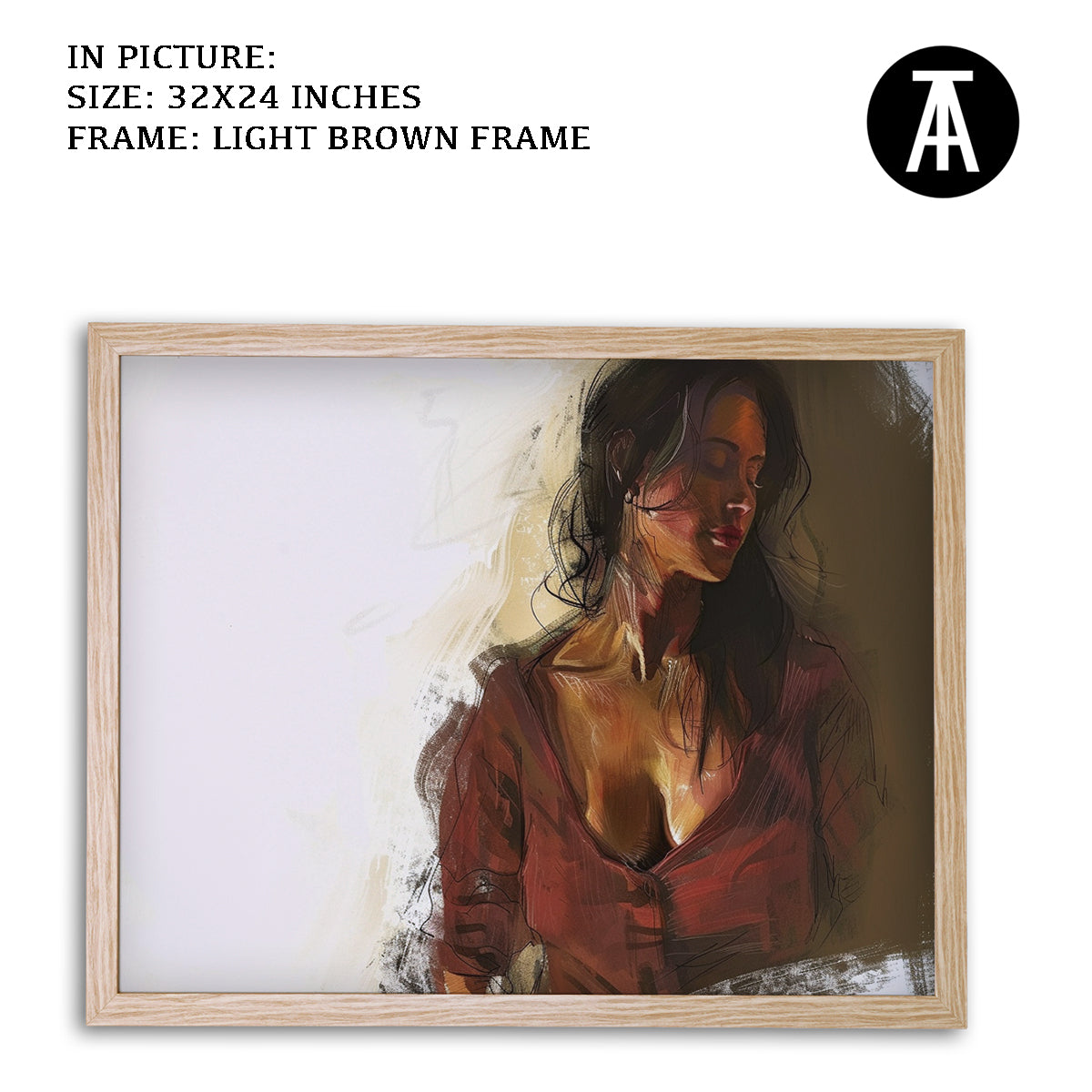 Artwork in Dark Brown Frame