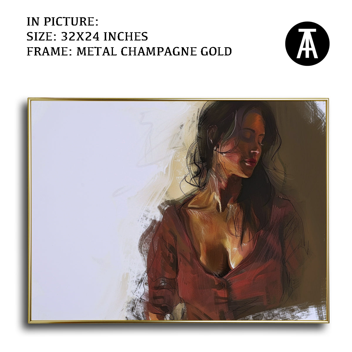 Artwork in Light Brown Frame