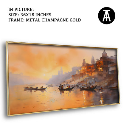 Artwork in Light Brown Frame