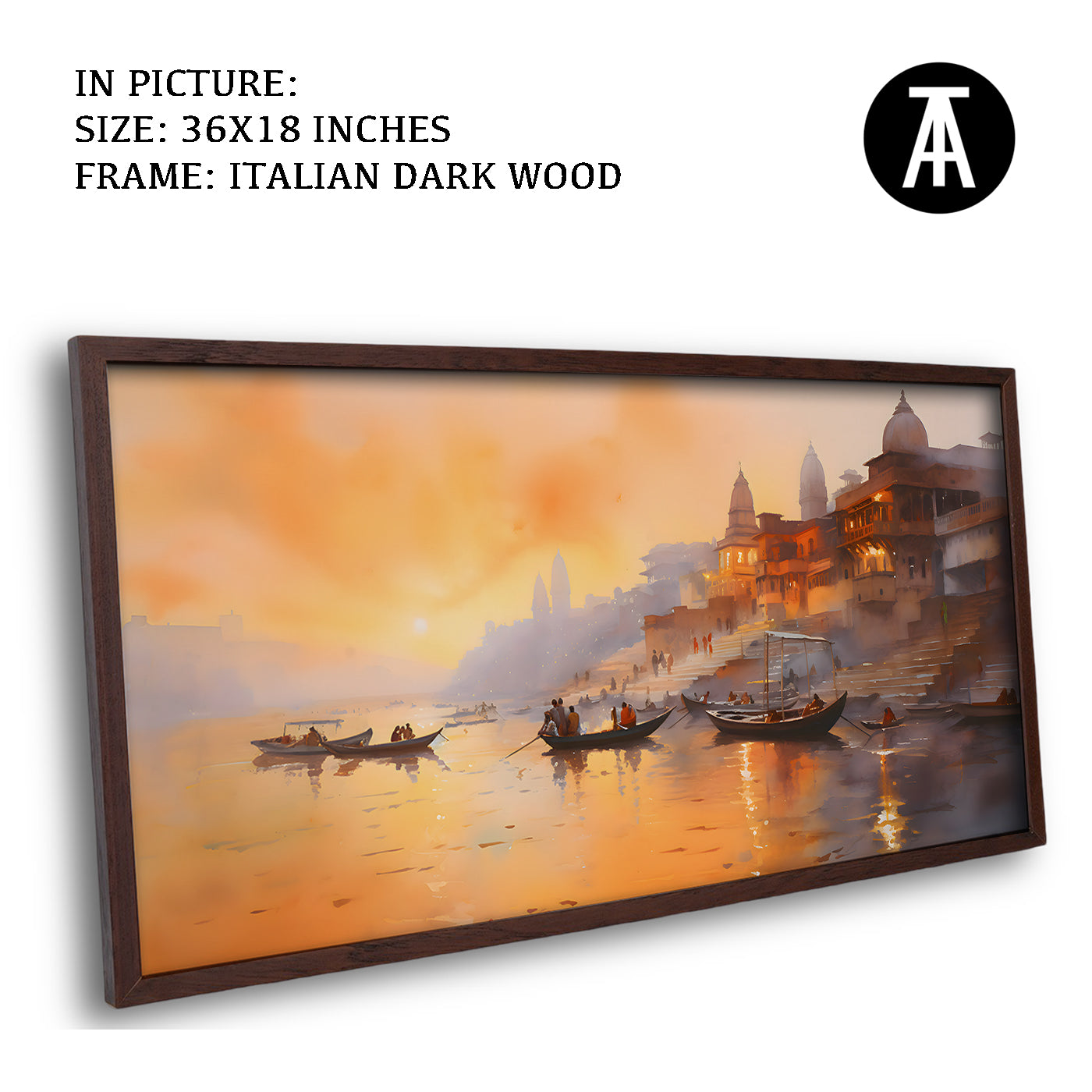 Artwork in Dark Wood Frame