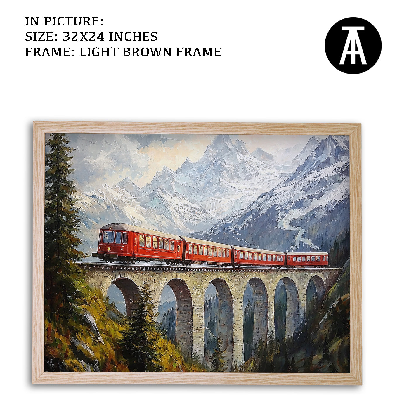 Artwork in Dark Brown Frame