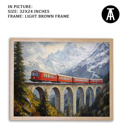 Artwork in Dark Brown Frame
