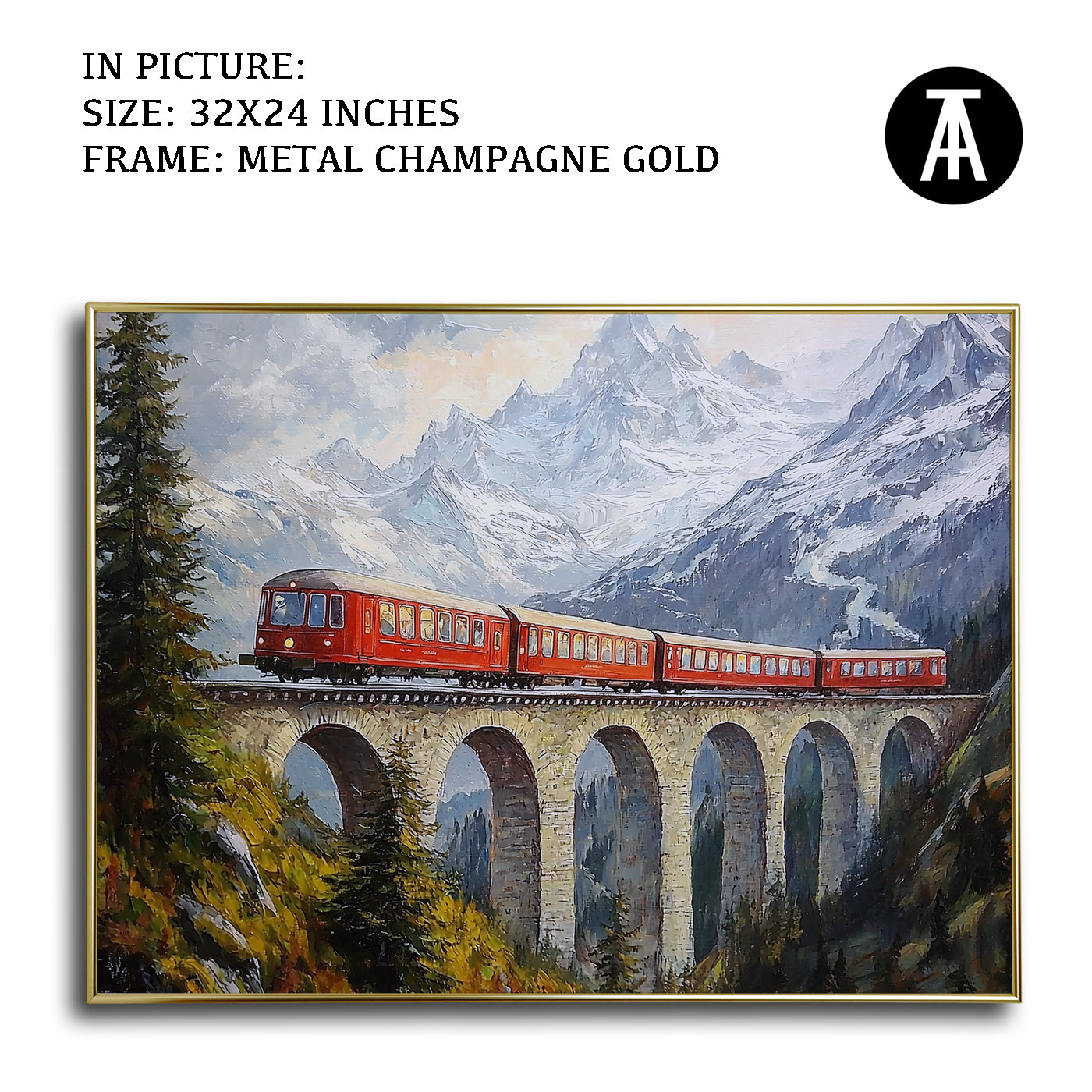 Artwork in Light Brown Frame