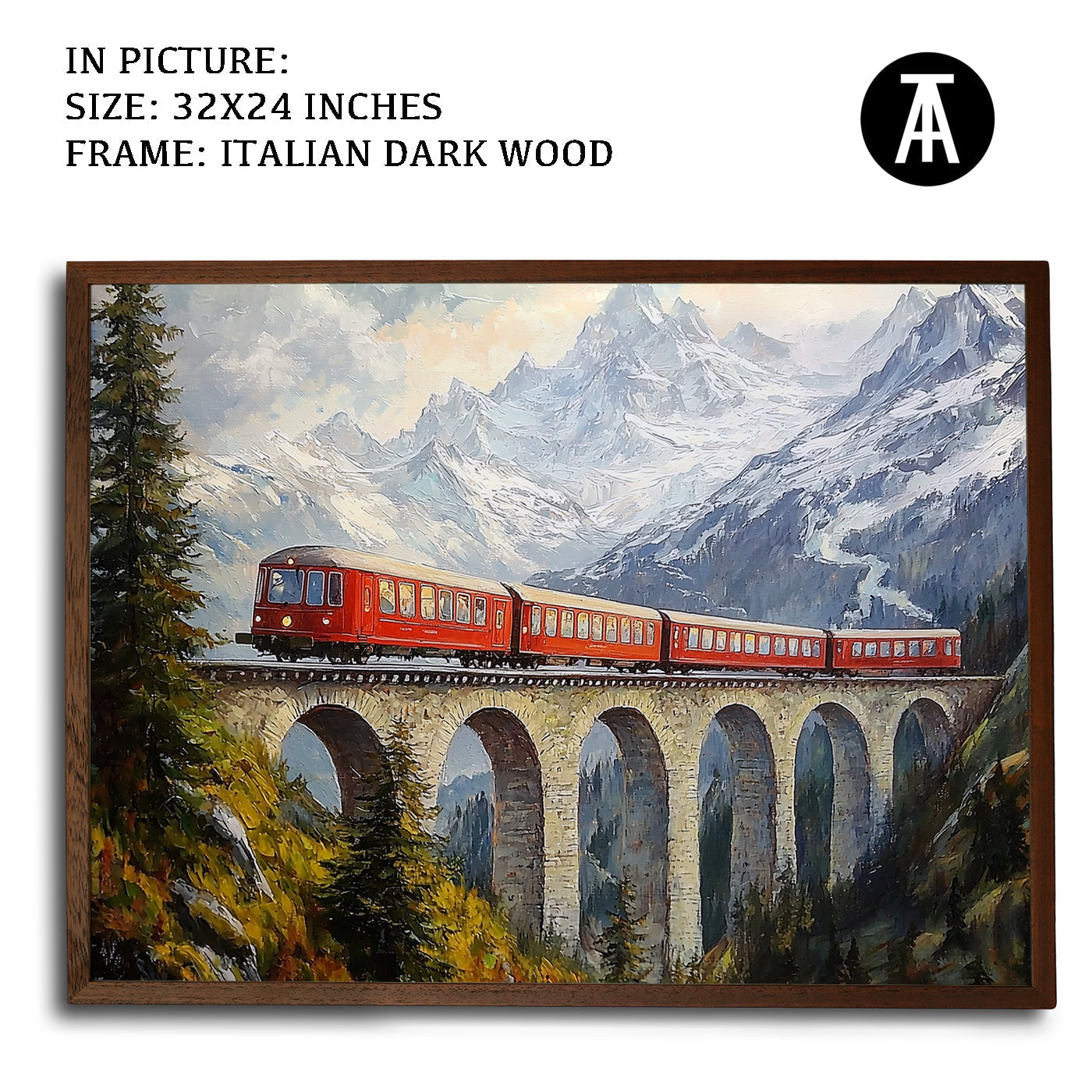 Artwork in Dark Wood Frame